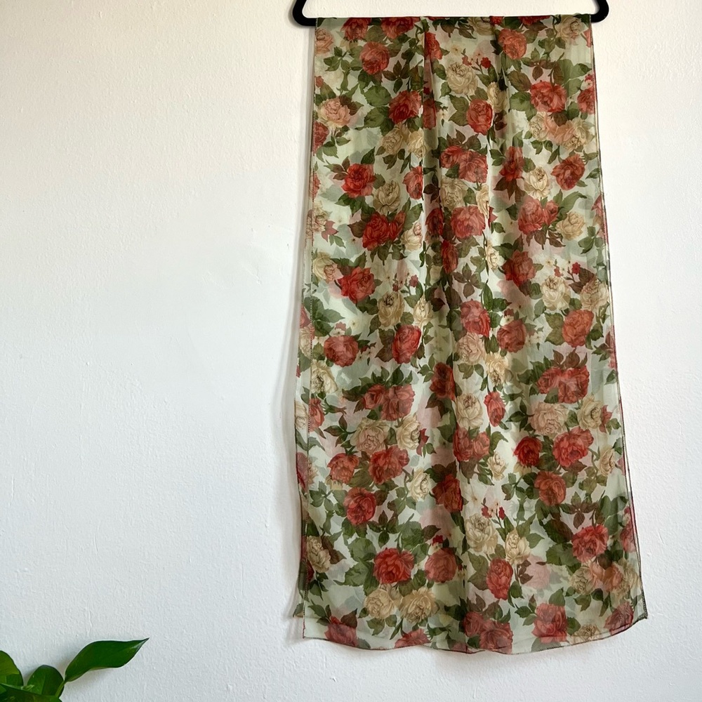Floral Chiffon Rectangle Scarf